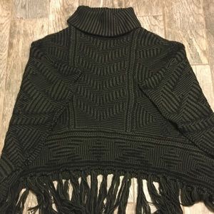 Dark green poncho